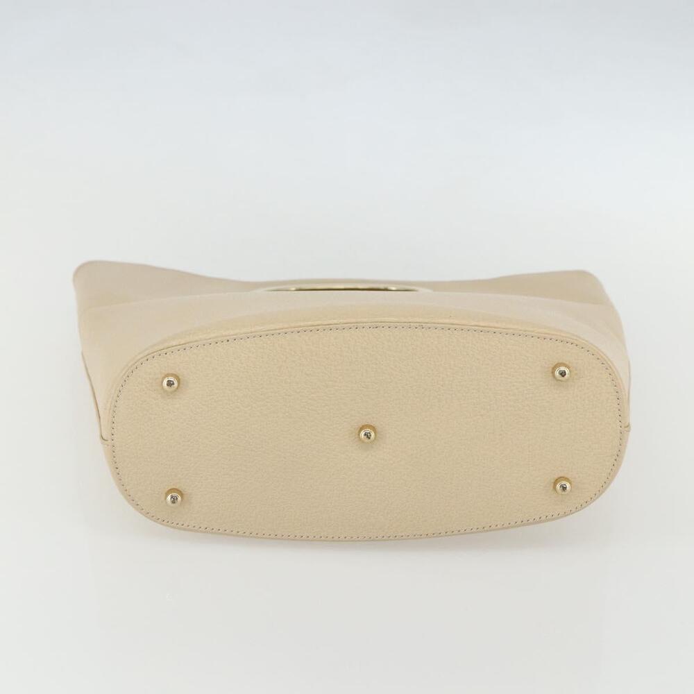 GUCCI Hand Bag Leather Beige Gold 000 1013 0556 Auth 151437 - Picture 5 of 16